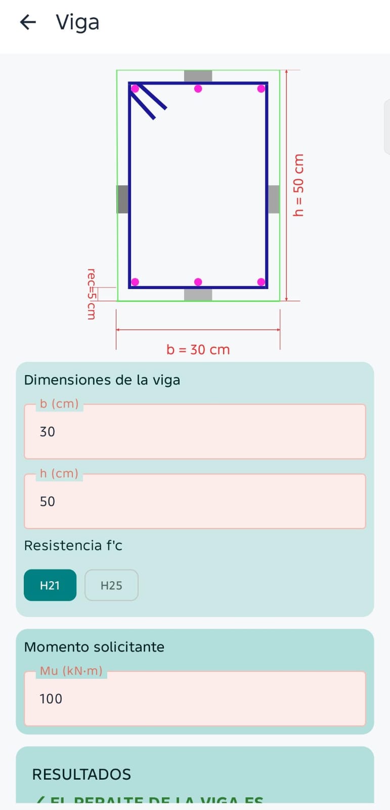 Cálculo de viga