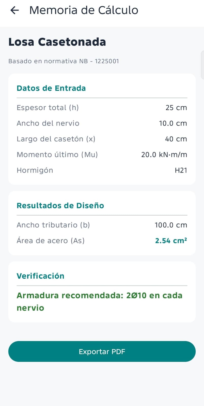Memoria de losa casetonada