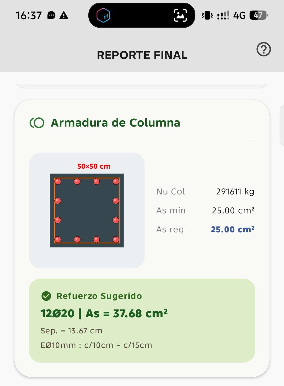 Armadura de columna
